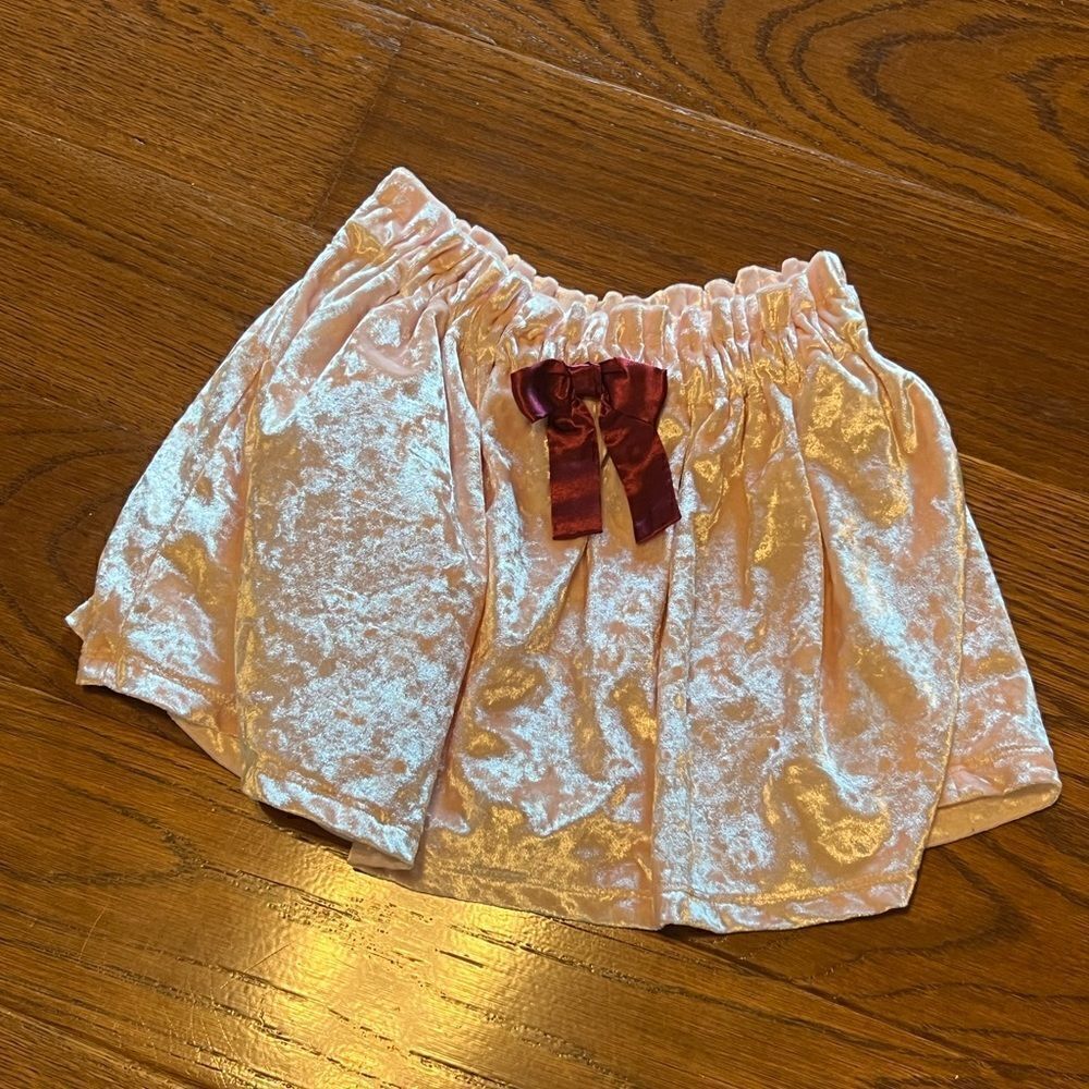 Gorgeous blush pink and burgundy girls size 7 velvet skirt 365 brand